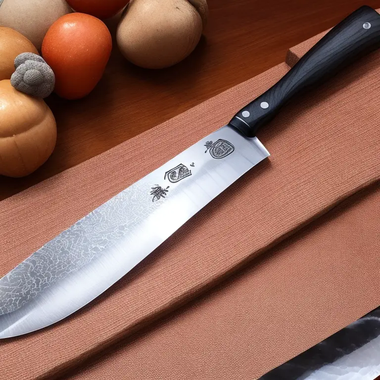 Photo of various chef's knives with different blade shapes.